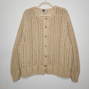 Vintage Kelly Scott Knit Crochet Cardigan Grandma Fairy Whimy Sweater Button